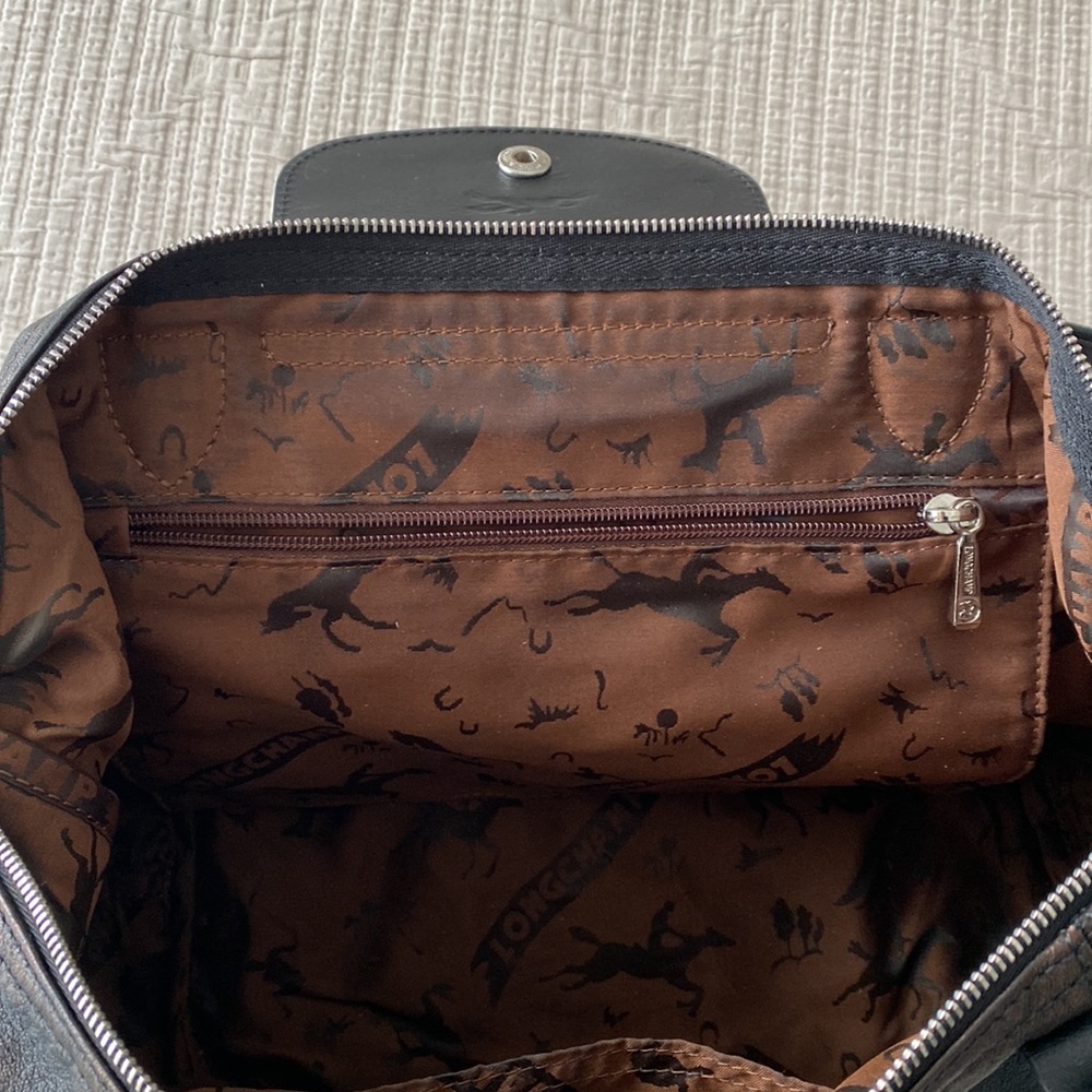 Longchamp Le Pliage Cuir Brown Leather Bag - Picture 6 of 12